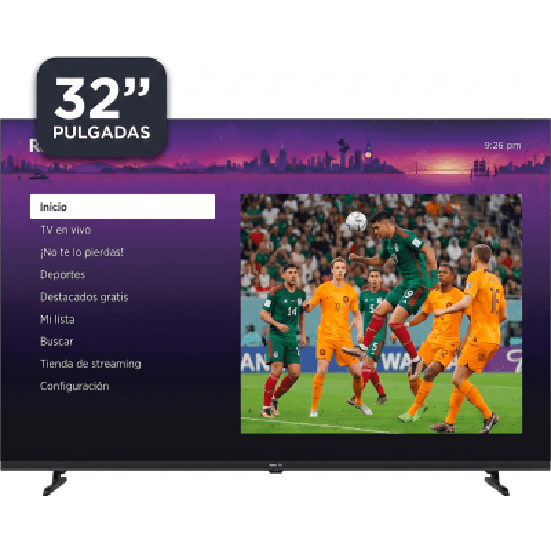 Smart TV QLED / 32 Pulgadas / HD 1366x768 / Wi-Fi / 3 HDMI / VESA 100x100 mm