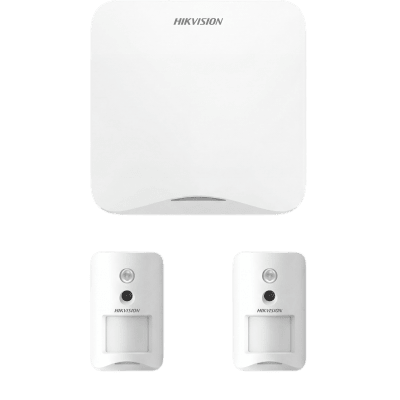 (AX HOME) KIT de Alarma AX HOME / Incluye: 1 Panel Wi-Fi / 2 Cámaras Inalámbricas + PIR / Batería de Respaldo / Compatible con Hik-Connect P2P y Hik-Partner PRO