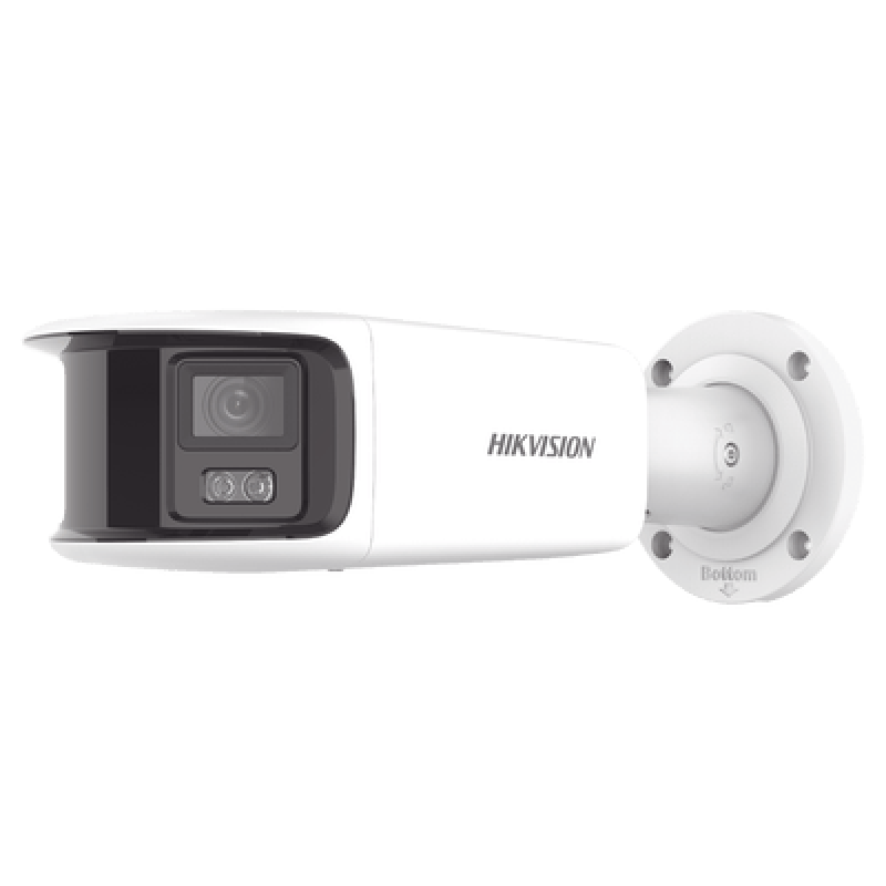 HIKVISION DS-2CD2T87G2-PLSU/SL(C) [FlexVu] [PROTECCIÓN ACTIVA] Bala IP Panorámica 8 Megapixel (4K) / 2 Lentes 4 mm (180°) / Imagen a Color 24/7 (Color