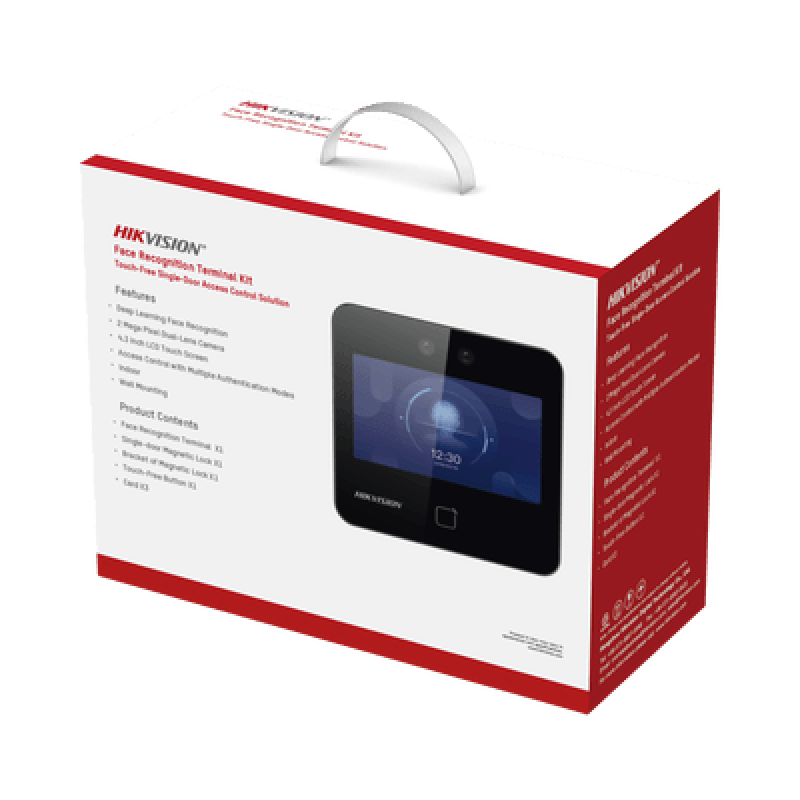 HIKVISION DS-KAS343 Kit de Control de Acceso TODO INCLUIDO con Lector de Rostros, QRs y Tarjetas / 1,500 rostros / Compatible con App HIKConnect /Incl