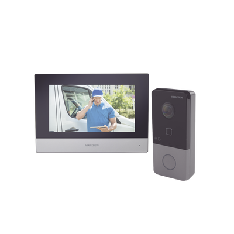 HIKVISION DS-KIS603-P Kit de Videoportero IP Poe Estandar con llamada a App de Smartphone (HikConnect) / Apertura con tarjeta MIFARE / Frente de calle