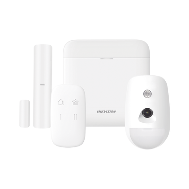 HIKVISION DS-PWA48-K-CAM (AX PRO) KIT de Alarma AX PRO / Incluye: 1 Hub con bateria de respaldo / 1 Sensor PIR con Cámara / 1 Contacto Magnético / 1 C