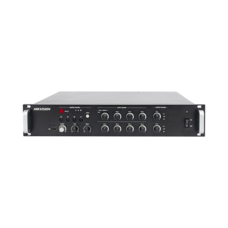 Amplificador de audio | 2 zonas de 250W  | 100V/70V | Calendarización de eventos | Biblioteca de Materiales de Audio | Entrada de Alarma 