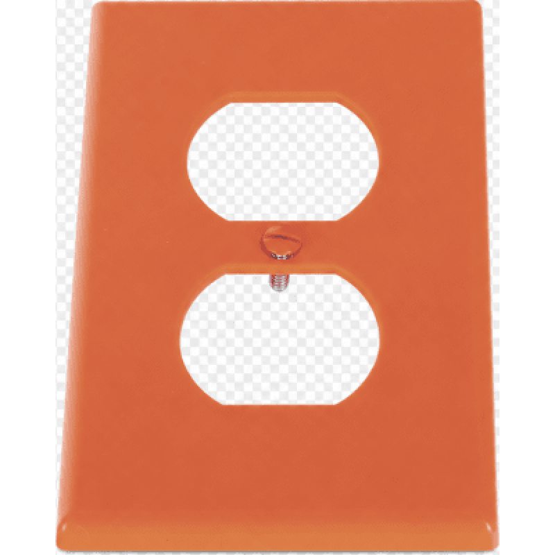 Tapa para Contacto Dúplex / Policarbonato / Naranja / Vertical / 4.63 x 2.88 x 0.25 in