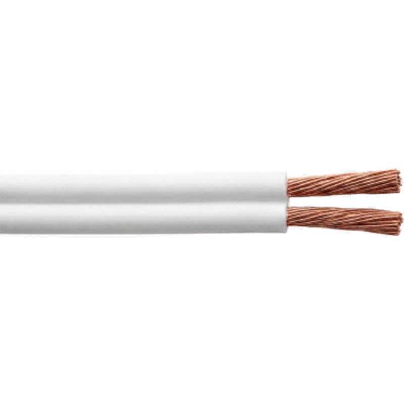 Cable Flexible SPT / 2 x 16 AWG / 300V 60°C / 100 m (328.08 ft) / PVC Autoextinguible / NOM-001-SEDE / Blanco