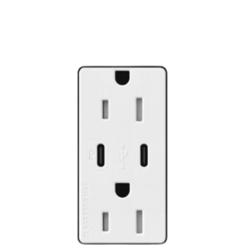 Tomacorriente / 120V / 15A / Obturador de seguridad / Perfil 0.30' (7.6 mm) / Blanco
