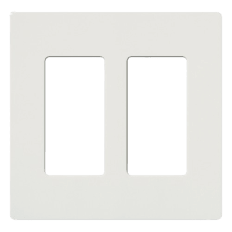Placa de Pared Decorativa / 2 Espacios / Sin Tornillos Visibles / Perfil Sobredimensionado 7.6 mm / Blanco Brillante