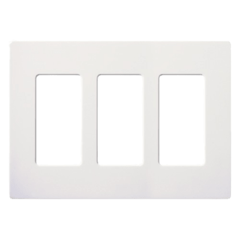 Placa de Pared Decorativa / 3 Espacios / Sin Tornillos Visibles / Perfil Sobredimensionado 7.6 mm / Acabado Blanco Brillante