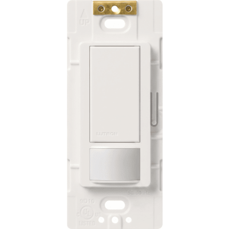 Apagador de pared con sensor de ocupación y vacancia Maestro, 2 A a 120 V, unipolar, para espacios pequeños como clósets, alacenas y cuartos de lavado, blanco