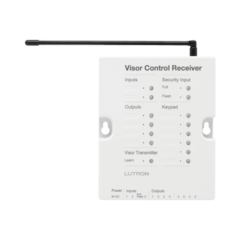LUTRON ELECTRONICS RRDVCRXWH (RadoiRA2) Receptor de control para puertas de garage, regulador de iluminación. 120V, 4 salidas de relay y 2 entradas. C