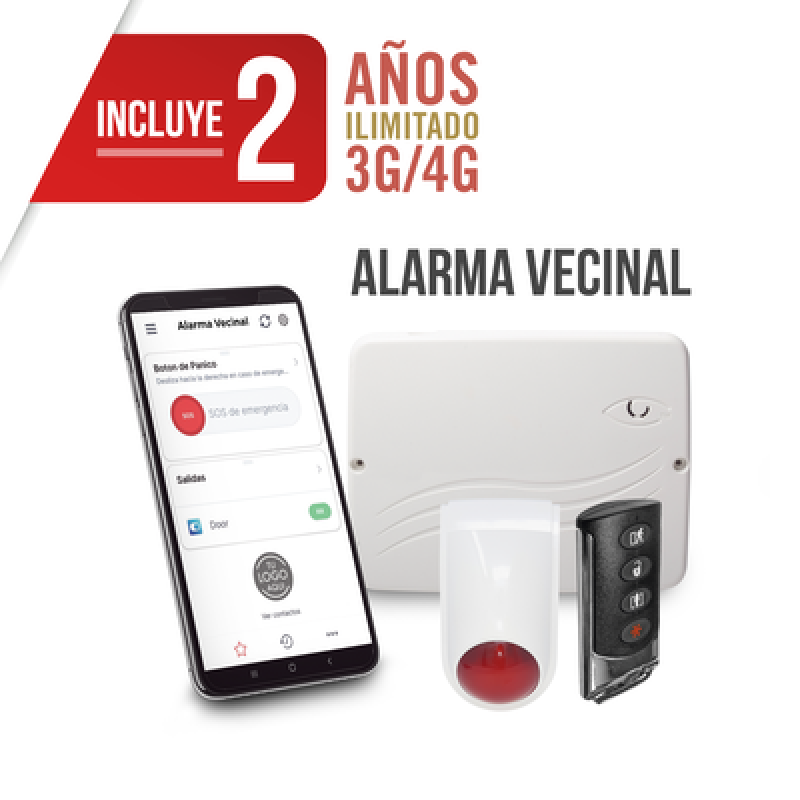 M2M SERVICES PRO4GEN2-VECINAL KIT ALARMA VECINAL Con Funcion Programación 100% vía WEB