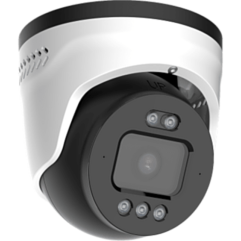 Cámara Turret AI TrueColor 4MP / 1/1.8" Sensor / Lente 4mm F1.0 / Smart Hybrid Light IR 40m y Luz Blanca 30m / IP67 IK10 / PoE / NDAA / VCA 2.0 / Detección hasta 75m 