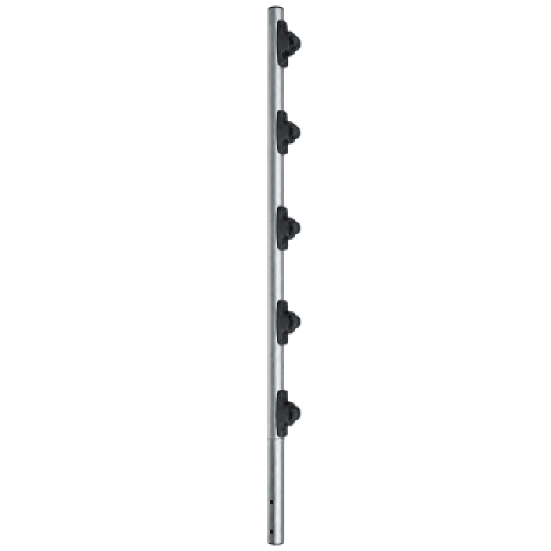 Poste de Paso / Tubo de Acero Galvanizado / Diámetro 1" / Longitud 120 cm / 5 Aisladores / Sin Pintar / Peso 0.9 KG