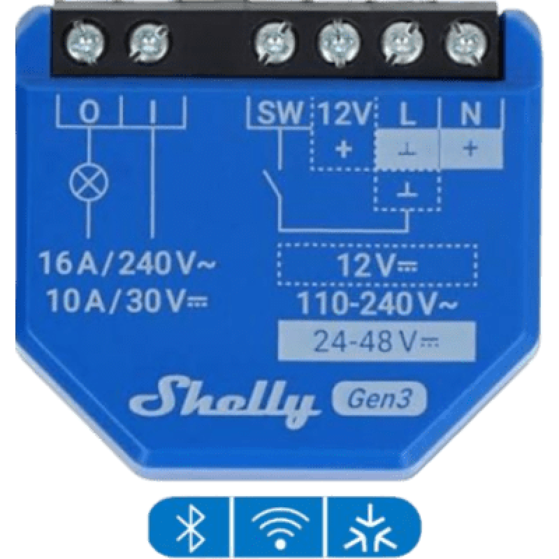 Relevador inalámbrico inteligente 16A, 110-230 V, 1 salida de contacto seco, compatible con asistente de voz Alexa, Google Home
