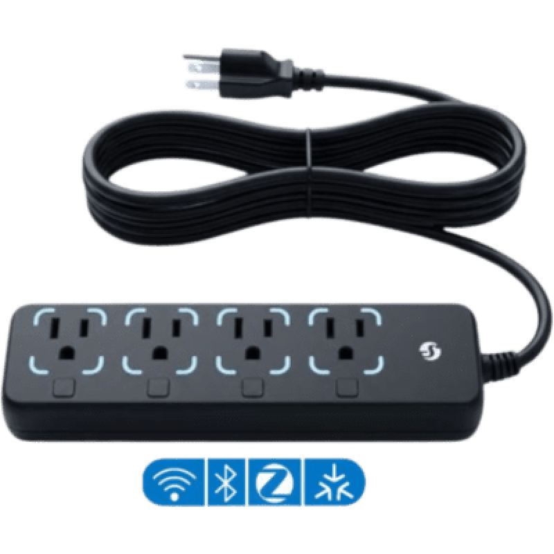 Toma multiple Inteligente / 4 Tomas / Wi-Fi Bluetooth Zigbee / Medición Individual / Protección Sobrecalentamiento / 3680 W Máx / 12 A por Toma / IP20