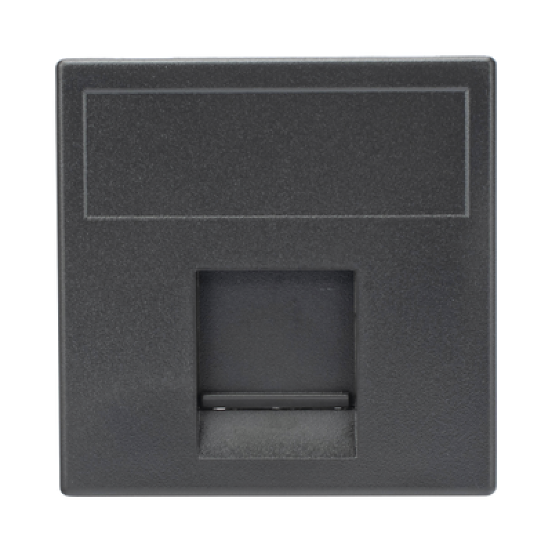 Módulo de Placa Plana / 1 Espacio Jack Keystone / Guardapolvo Integrado / 45 × 45 mm / 8.5 mm Profundidad / Compatible Cajas Teleblock y Ofiblock