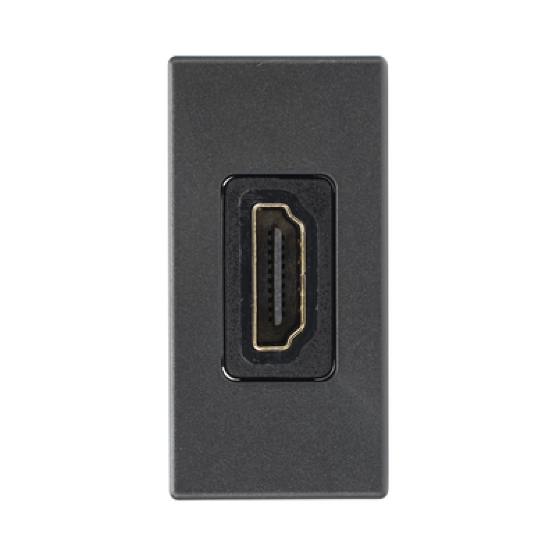 Módulo HDMI / Conector Hembra-Hembra / Full HD y 4K / Acabado Negro / Sistema Modular K45