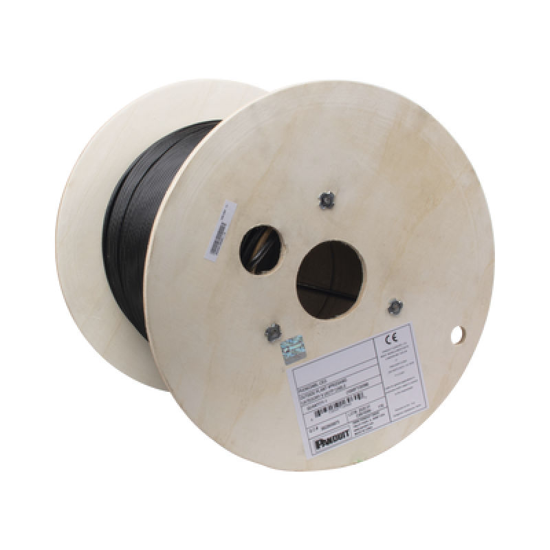 PANDUIT PUO6C04BL-CEG Bobina de Cable UTP de 4 Pares, PanNet, Para Exterior con Gel, Cat6 (23 AWG), Industrial para Climas Extremos, Color Negro, 305