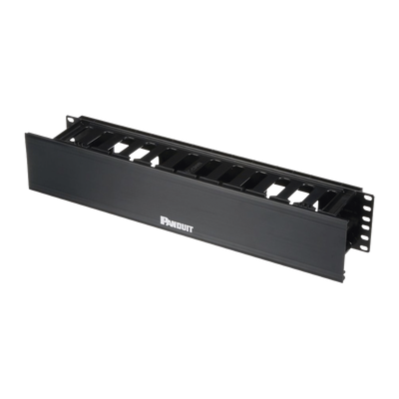 PANDUIT WMPHF2E Organizador de Cables Horizontal PatchLink, Sencillo (Solo Frontal), Con Tapa Extendida, Para Rack de 19in, 2UR