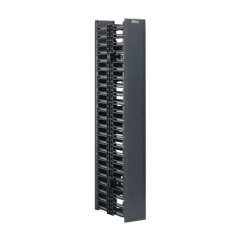 PANDUIT WMPV45E Organizador Vertical NetRunner, Doble (Frontal y Posterior), Para Rack Abierto de 45 Unidades, 4.9in de Ancho, Color Negro
