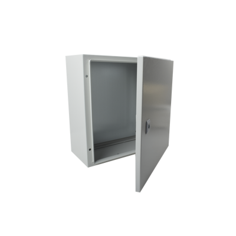 PRECISION PST-4040-20A Gabinete de Acero IP66 Uso en Intemperie (400 x 400 x 200 mm) con Placa Trasera Interior de Metal y Compuerta Inferior Atornill