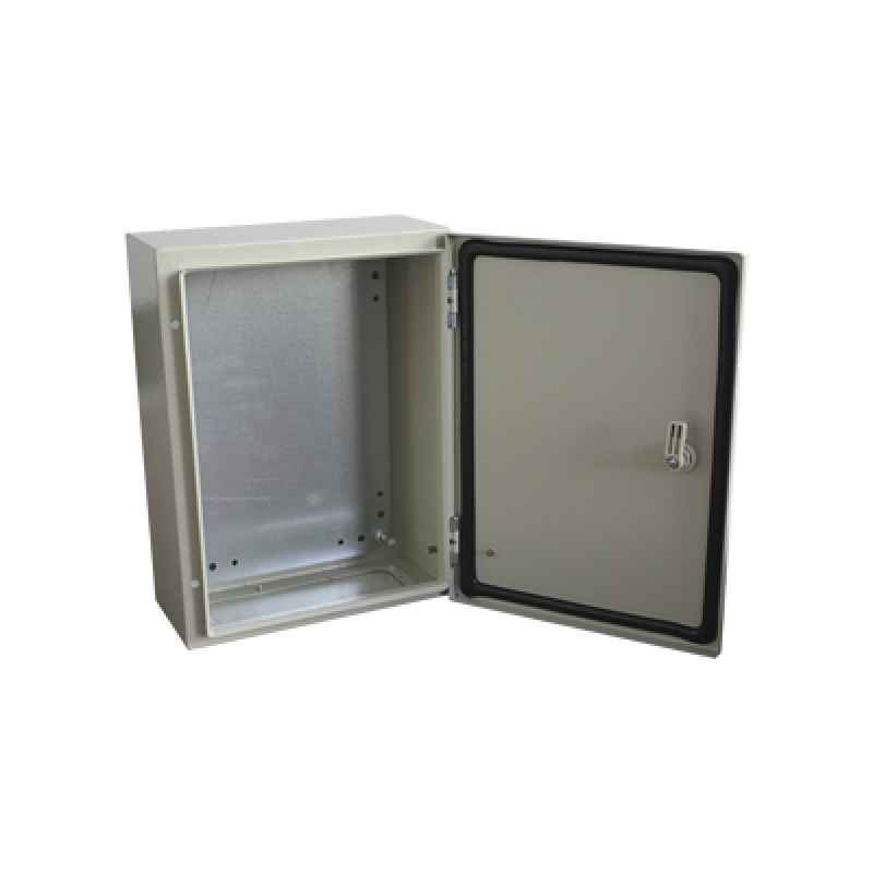 PRECISION PST-3040-20A Gabinete de Acero IP66 Uso en Intemperie (300 x 400 x 200 mm) con Placa Trasera Interior de Metal y Compuerta Inferior Atornill
