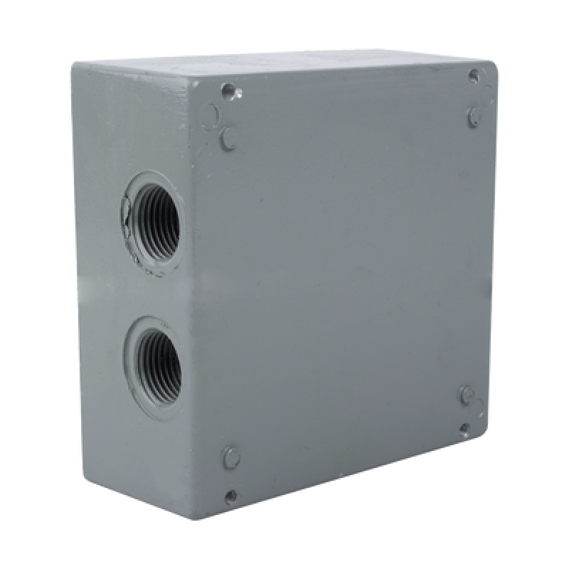 Caja Condulet Cuadrada de 3/4" (19.05 mm) con 4 bocas a prueba de intemperie.
