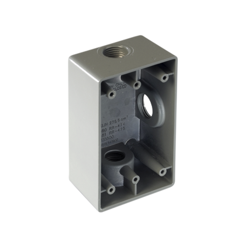 Caja Condulet FS de 1" ( 25.4 mm) con tres bocas a prueba de intemperie.