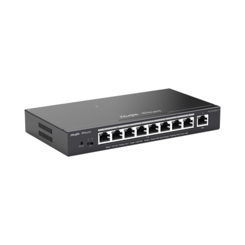 RUIJIE RG-ES209GC-P Switch Administrable 8 Puertos PoE+ 802.3af/at Gigabit, gestión gratuita desde la nube, 120w