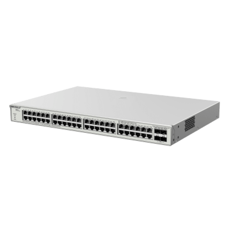Switch Administrable PoE Capa 2+ Plus, con 48 puertos Gigabit PoE 802.3af/at + 4 SFP+ para fibra 10Gb, gestión gratuita desde la nube, 370w