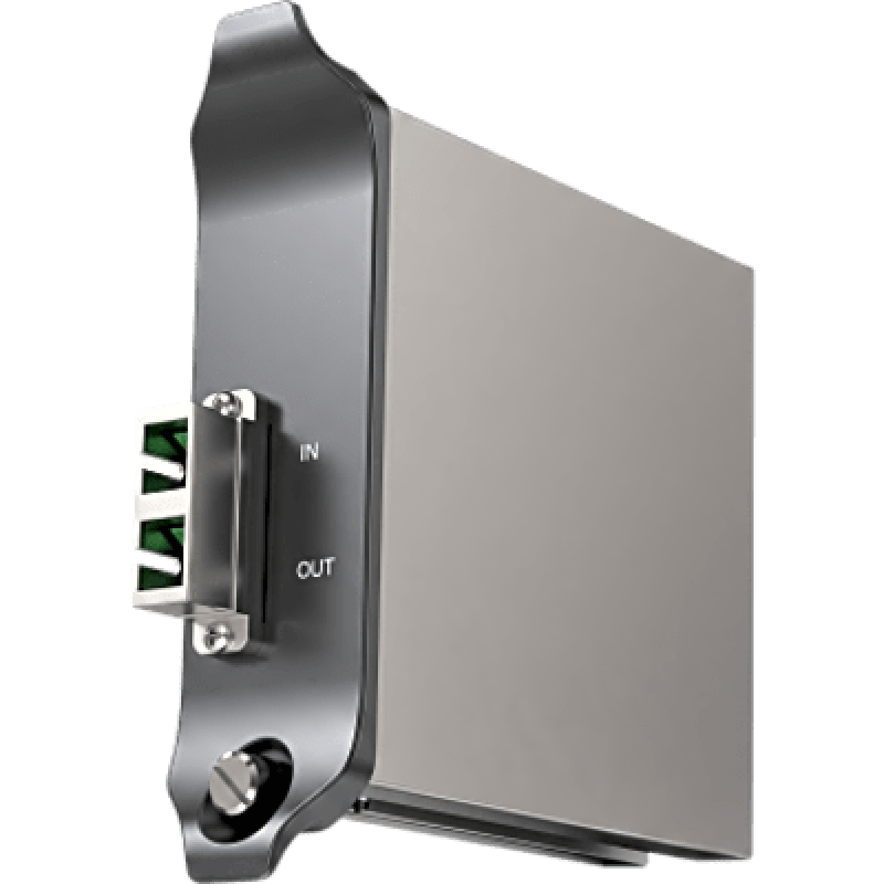 Módulo de Transporte / Fibra Óptica / 8 Módulos por Hub Principal / Pérdida Óptica Hasta 5 dB / Potencia de Transmisión 4.5 mW a 10 mW / SC/APC Dúplex / 1.2" (31 mm) x 4.6" (117 mm) x 4.6" (1