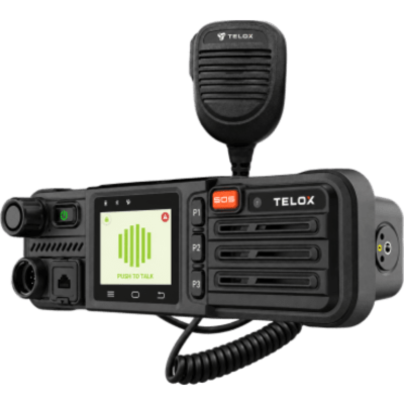 Kit Terminal Vehicular TELOX M3 PoC LTE con Licencia TASSTA T.FLEX 12 meses / SIM de datos no incluida / Android 12 / Pantalla Táctil 2.0" / Altavoz 5W / IP54 / GPS