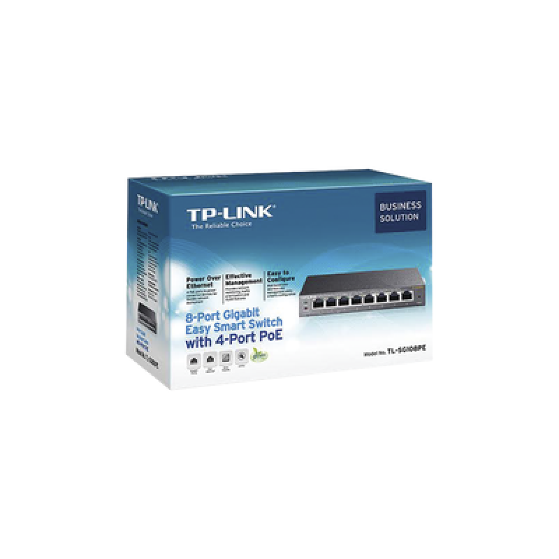 TP-LINK TL-SG108PE Easy Smart Switch PoE JetStream , 8 puertos 10/100/1000 Mbps 55 W