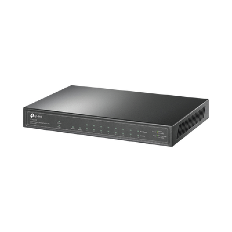 TP-LINK TL-SG1210P Switch de escritorio PoE+, no Administrable 8 puertos 10/100/1000 Mbps + 1 puertos 10/100/1000 Mbps (Uplink) + 1 puerto SFP, 63W