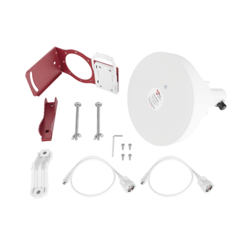 Antena Sectorial Horn / 4.9-6.5 GHz / 19 dBi / Haz 30° / Polarización Dual V/H 45° / IP Resistente a Intemperie