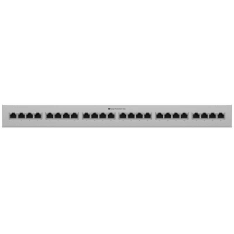 Panel de Protección Ethernet de 24 Puertos UniFi UACC-ETH-SP-Panel-24, 10 GbE con Sopoete PoE+++, 20 kA Rack 1U