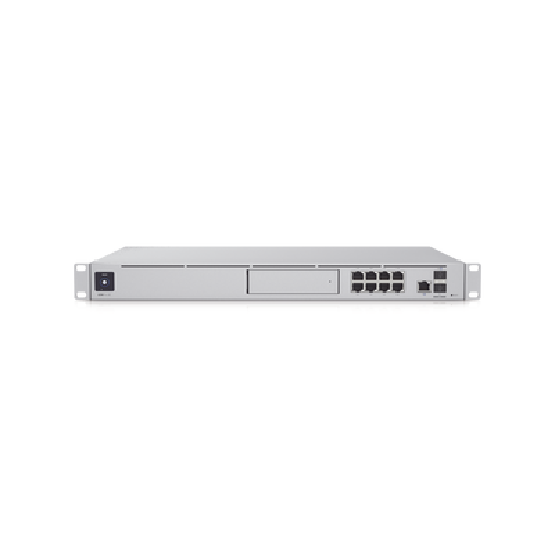 UBIQUITI UDM-SE UniFi OS Console: Dream Machine Special Edition, 8 puertos LAN RJ45 con POE, 1 LAN SFP+, 1 WAN 2.5G RJ45 y 1 WAN SFP+, 128 GB de memor