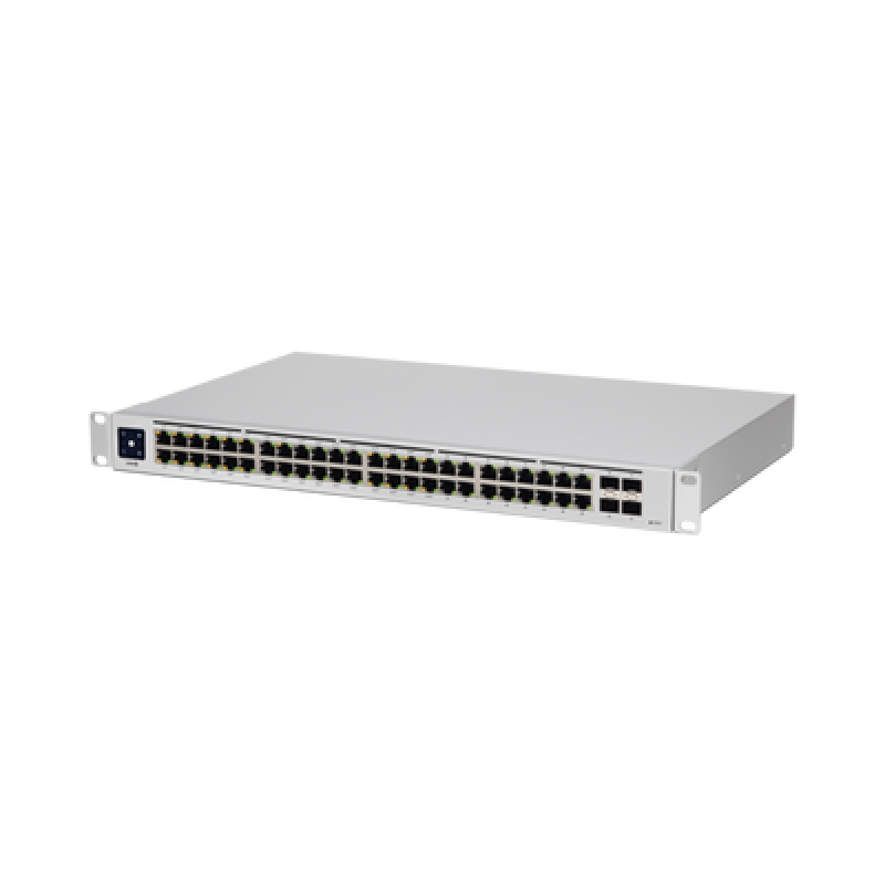UBIQUITI USW-48-POE UniFi Switch USW-48-POE, Capa 2 de 48 puertos (32 puertos PoE 802.3af/at + 16 puertos Gigabit) + 4 puertos 1G SFP, 195W, pantalla
