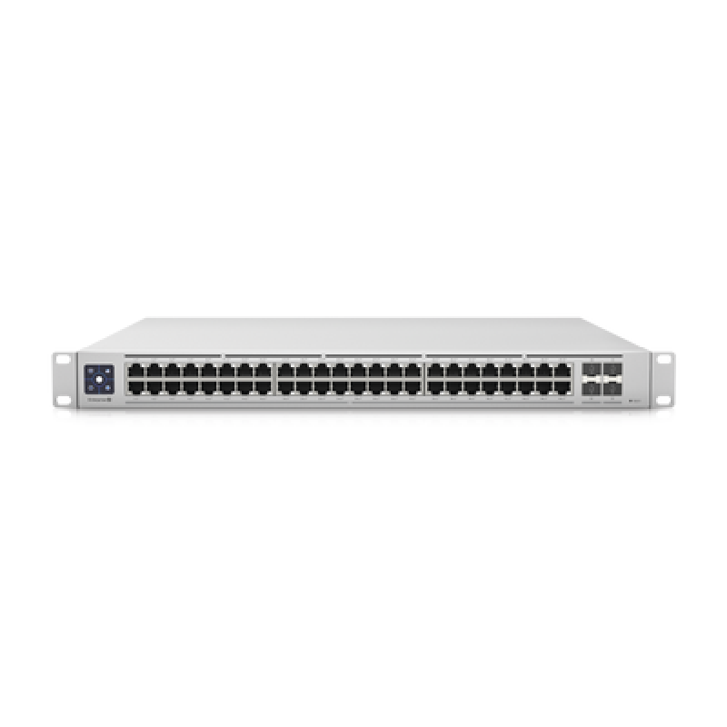 UBIQUITI USW-ENTERPRISE-48-POE UniFi Switch Enterprise administrable capa 3, 48 puertos 2.5GbE RJ45 POE+, 4 puertos 10G SFP+, 720W, con pantalla tácti
