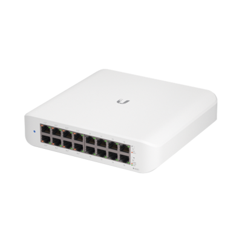 UBIQUITI USW-LITE-16-POE Switch UniFi Lite Administrable PoE de 16 Puertos 10/100/1000 Mbps (8 puertos 802.3af/at), 45 W