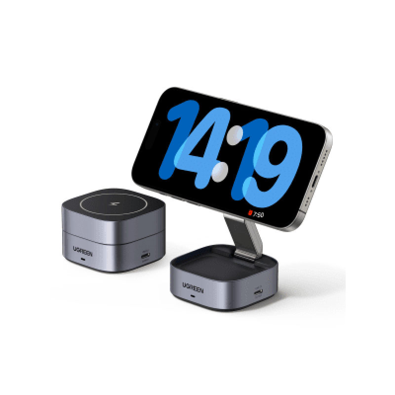 Cargador Inalámbrico 2 en 1 / 25W Total / Carga Simultánea iPhone y Smartwatch / USB-C 20W + USB 5W / Compatible MagSafe