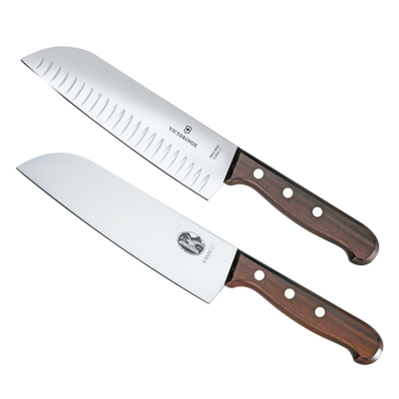 Set de 2 Cuchillos Santoku Wood de Mango de Madera Palissandro Victorinox. La combinación Ideal para La Cocina.