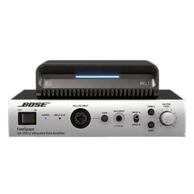 KIT Amplificador IZA250LZ y Streamer de Audio Modular MS.1 | PoE + USB-C | HDMI eARC + Óptica + RCA | Bluetooth LE Audio | WiFi | Control4-Crestron-Elan-RTI-URC-Savant-Lutron | AirPlay2-GoogleCast-SpotifyConnect